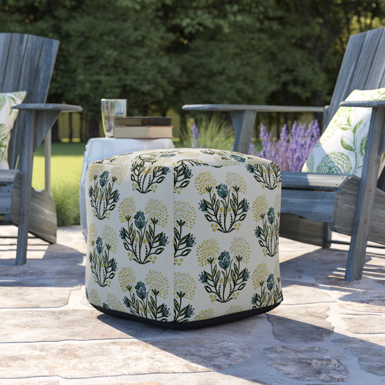 Lark Manor Alexsandro Upholstered Outdoor Ottoman with Sunbrella ...
